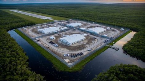 El centro de detención Alligator Alcatraz en Florida, EE.UU., por la orden de una jueza será desmantelado en 60 días tras un fallo judicial a favor de grupos ambientalistas.