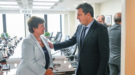 El ministro de Economía, Sergio Massa, se reunió con la titular del FMI, Kristalina Georgieva. Foto: Prensa Ministerio de Economía