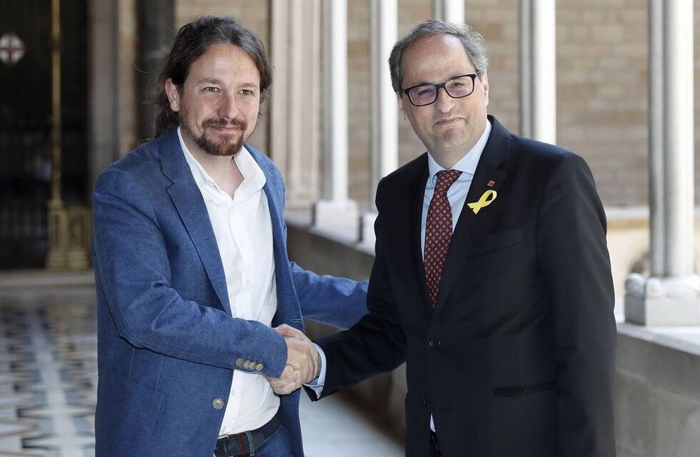 El president catalán inicia con Podemos el acercamiento a Sánchez