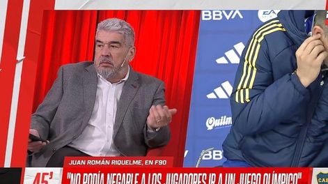 La entrevista a Riquelme salió mal, tras la discusión con un panelista. Captura: ESPN
