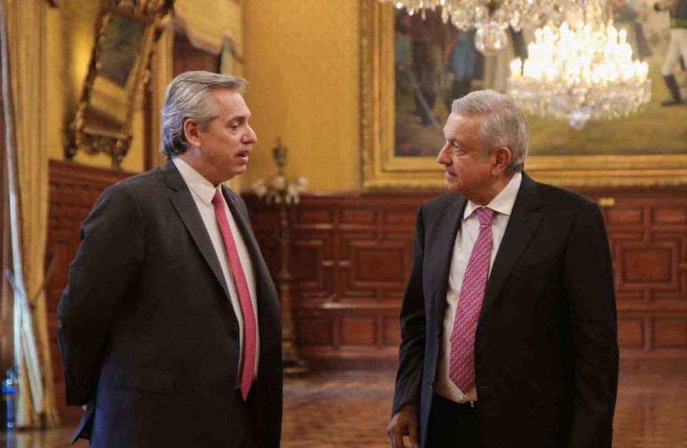 Coincidencias. Fernández dijo que encontró en López Obrador muchas coincidencias con su manera de entender la realidad latinoamericana. (Prensa Frente de Todos)