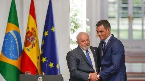 Lula Da Silva y Pedro Sánchez, presidente de Brasil y presidente del Gobierno de España, respectivamente, durante el encuentro que tuvieron esta semana.