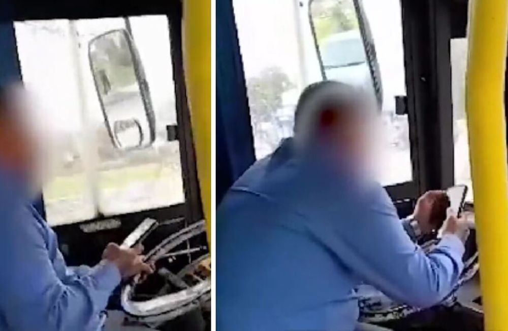Un colectivero fue suspendido por usar celular mientras conducía y generó indignación. Foto: captura de video.