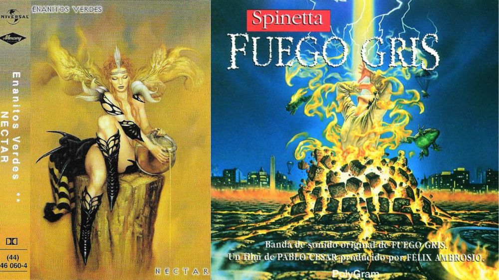 Entre los muchos trabajos del artista Ciruelo figuran la portada para el disco Néctar de los Enanitos Verdes y la portada para el disco Fuego gris de Luis Alberto Spinetta (ilustración que también fue la portada de la película inspirada en ese disco).