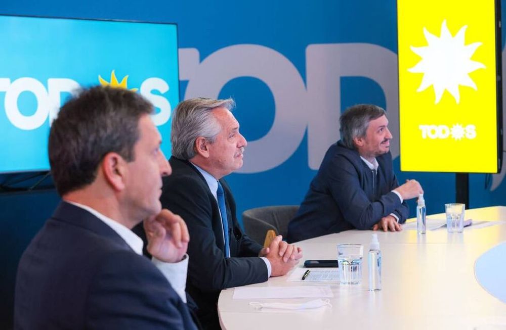 Alberto Fernández encabezó un encuentro virtual con precandidatos del Frente de Todos de todo el país (Prensa Sergio Massa)
