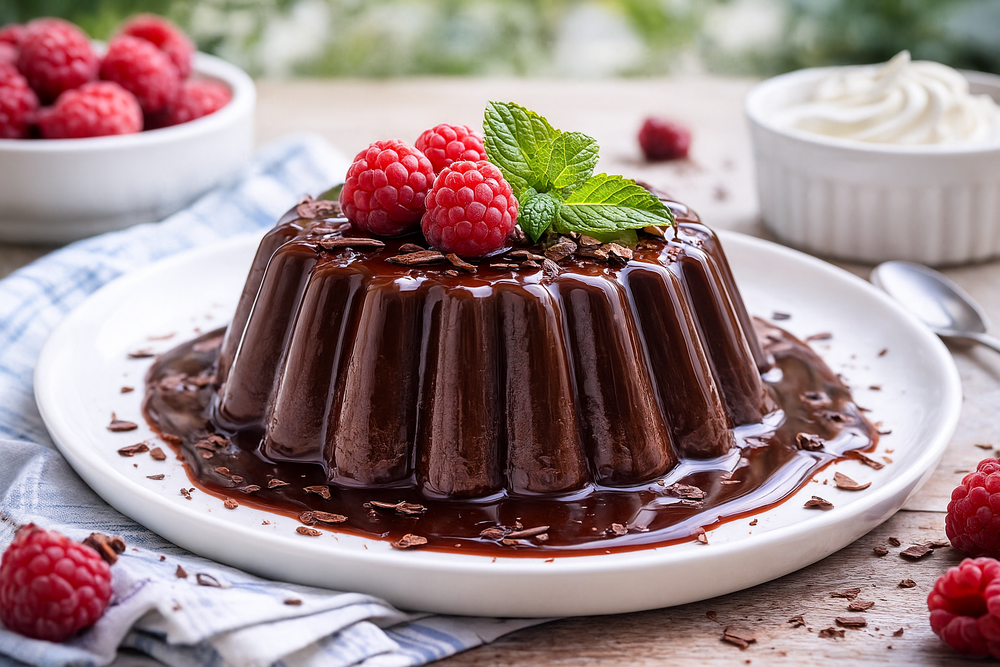 Flan de chocolate de verano fácil, rápido y sin horno (2)