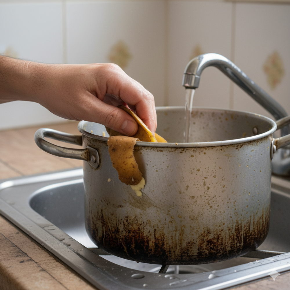 Limpiá las ollas de tu cocina con cáscaras de papa. 