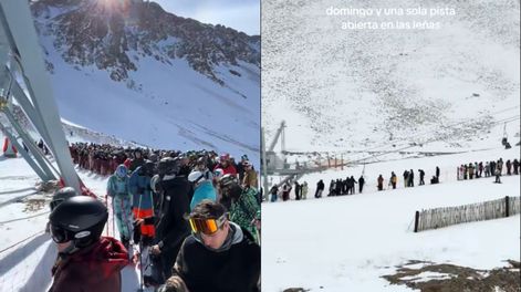 Colapso en Las Leñas: solo una pista habilitada y los turistas se lo tomaron con humor