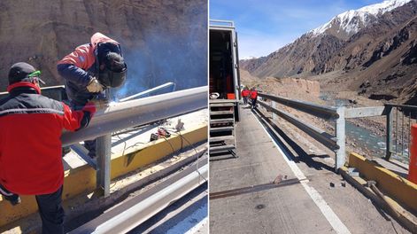 Alta Montaña: repararon el puente dañado tras el incidente en Ruta 7.