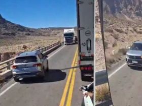 Un conductor imprudente casi ocasiona un accidente en Alta Montaña