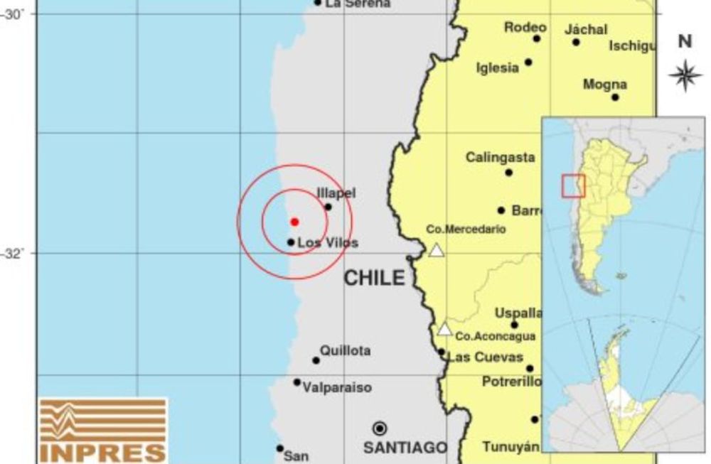 El epicentro del temblor fue Chile y se ubicó en los 5,2 grados.