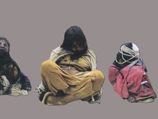 Niños de la capacocha del Llullailaco, según imagen tomada del catálogo del Museo de Arqueología de Alta Montaña de Salta.  Foto: autor: J. Roberto Bárcena.