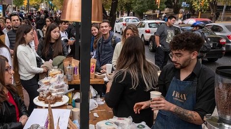 Los Andes | Los baristas deleitaron a los presentes en varios stands sirviendo la deliciosa y calentita bebida en una mañana otoñal. Foto: Ignacio Blanco / Los Andes