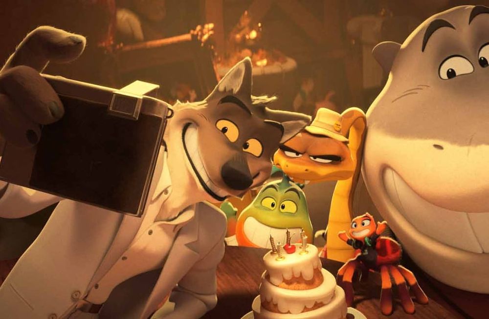 Mr. Wolf (Sam Rockwell), Mr. Piranha (Anthony Ramos), Mr. Snake (Marc Maron), Ms. Tarantula (Awkwafina) y Mr. Shark (Craig Robinson) en la nueva animación de Dreamworks Animation’s, dirigida por Pierre Perifel.