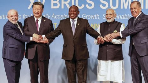 El líderes de los BRICS (Brasil, Rusia, India, China, Sudáfrica)