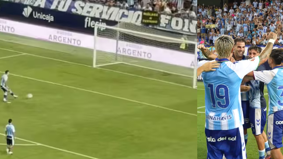 Málaga pateó un penal sin arquero tras el abandono del Fulham.