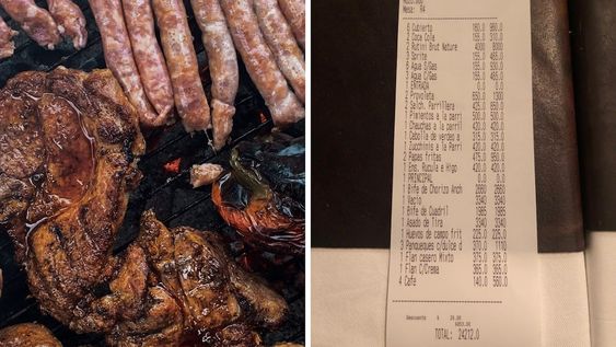 Una usuaria de Twitter compartió el ticket de un restaurante muy conocido de Buenos Aires.