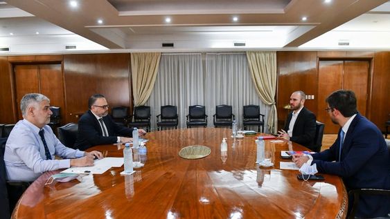 El ministro de Economía, Martín Guzmán,  ministro de Desarrollo Productivo, Matías Kulfas, al secretario de Comercio, Roberto Feletti, y el secretario de Política Económica, Fernando Morra.