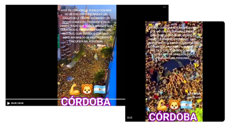 No, este video viral no es del acto de Javier Milei en Córdoba del 19 de septiembre