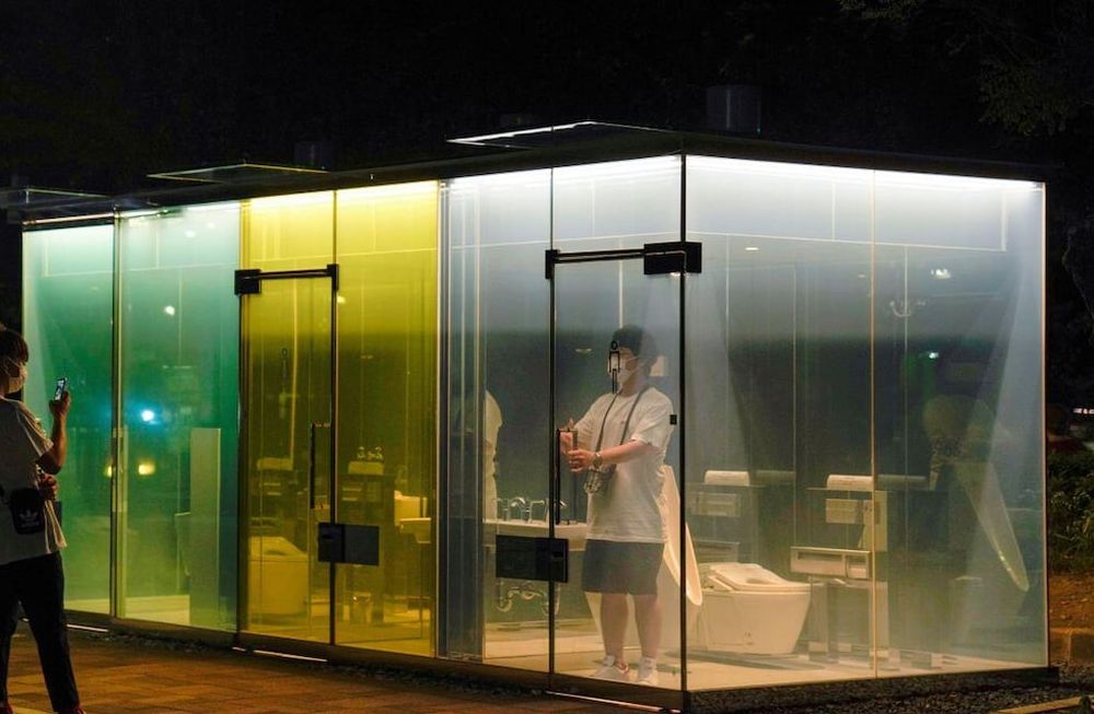 Así son los baños públicos transparentes inaugurados en Japón