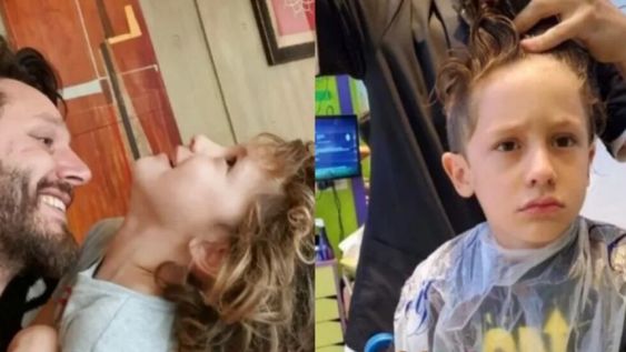 Benjamín Vicuña mostró el cambió el look de su hijo Benicio para iniciar las clases