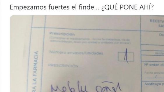 Captura del tweet de @farmaenfurecida que dio inicio al reto.