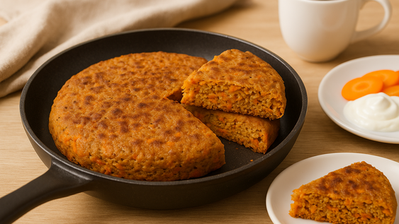 pan de zanahoria en sarten, la receta facil y rapida: como hacerlo sin horno ni harina