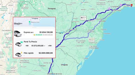 Por una aplicación pidió un auto para ir desde Buenos Aires A Río de Janeiro y la respuesta del chofer se volvió viral.