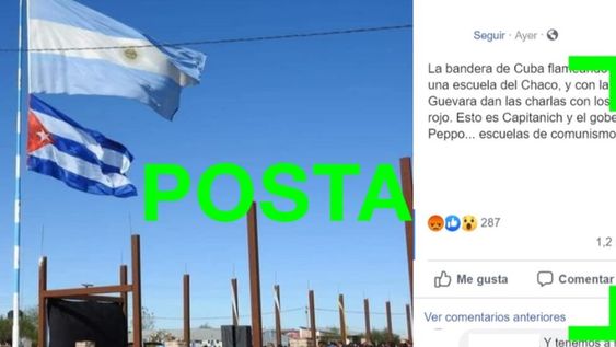 Sí, hubo un acto escolar en Chaco donde se izó la bandera argentina junto a la de Cuba Sí, hubo un acto escolar en Chaco donde se izó la bandera argentina junto a la de Cuba