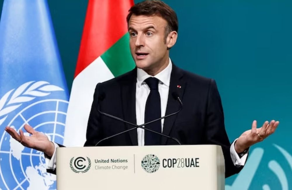 Emmanuel Macron en la conferencia de Naciones Unidas sobre el clima (COP28) en Dubái. Gentileza