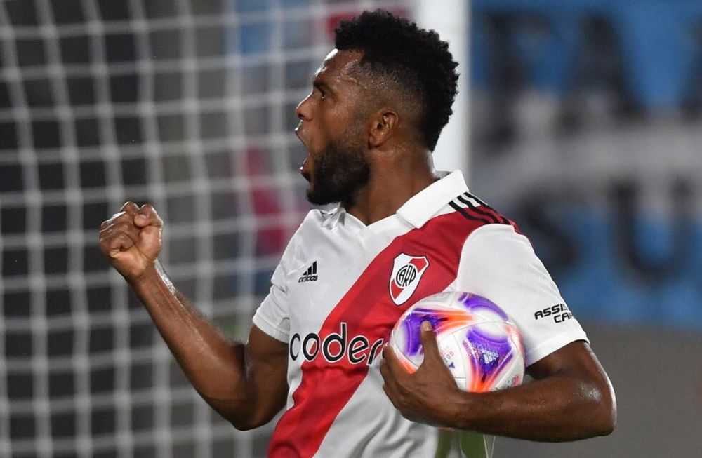 Borja festeja el empate de River