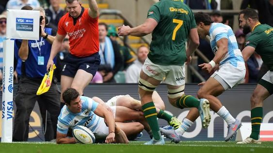 Rugby. Argentina marca su primer try a través de Bautista Delguy