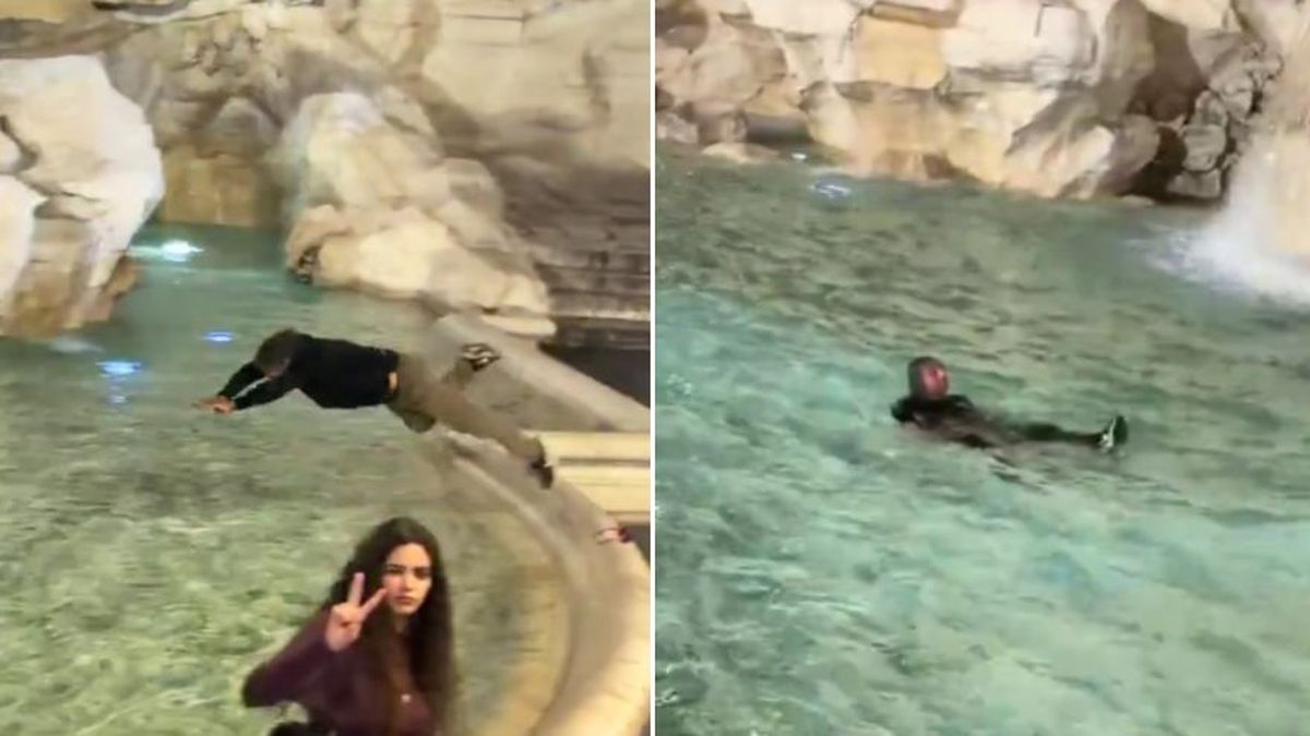 Un turista se tiró de cabeza a la Fontana di Trevi y le pusieron una multa de 500 euros