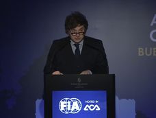 El presidente Javier Milei en el congreso de la Federation Internationale de lAutomobile (FIA).
