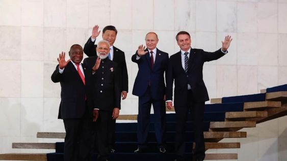 Presidentes de los países miembro del BRICS: China, India, Sudáfrica, Brasil y Rusia.