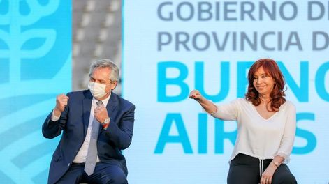 Los Andes | El presidente Alberto Fernández y la vicepresidenta Cristina Kirchner se mostraron juntos en un acto en La Plata. Foto: Presidencia