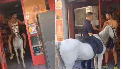 Los Andes | El hombre fue a comprar a la tienda montando a caballo.
