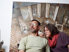 Los artistas Leandro Pintos y Laura Rudman.