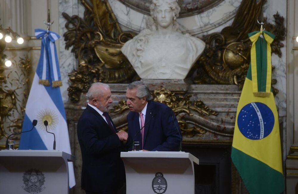 23-01-2023 - Buenos Aires - Los presidentes de Argentina y Brasil,  Alberto Fernández y Lula da Silva en Casa de Gobierno. Foto Clarín