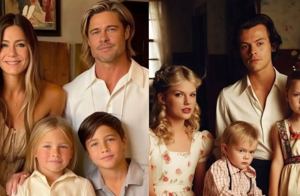 Los hijos de Aniston y Pitt junto a los de Taylor Wsift con Harry Styles.