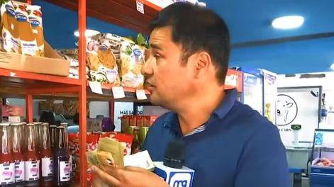 Periodista chileno compra en Mendoza - Captura de video Meganoticias