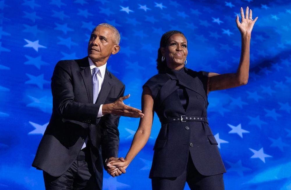 Barack y Michelle Obama en la Convención Nacional Demócrata 2024 para apoyar a Kamala Harris / EFE