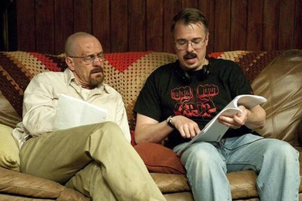 Vince Gilligan junto a Bryan Cranston durante las grabaciones de Breaking Bad.