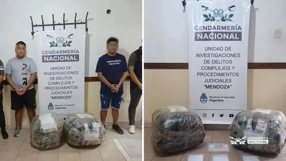 Detectaron bultos con 51 kilos de cocaína en Tucumán y detuvieron a tres traficantes en Mendoza.
