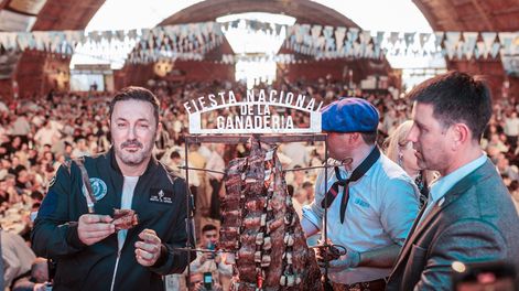 El Ministro de Defensa de la Nación, en la Fiesta de la Ganadería 2025. FOTO: Andy Dubrowky / Los Andes &nbsp;