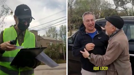 Un hombre sorprendió a su papá al montar un falso operativo de tránsito para saludarlo por su cumpleaños. TikTok.