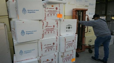 Uno de los envíos que llegaron a Mendoza. Foto: Orlando Pelichotti/ Los Andes