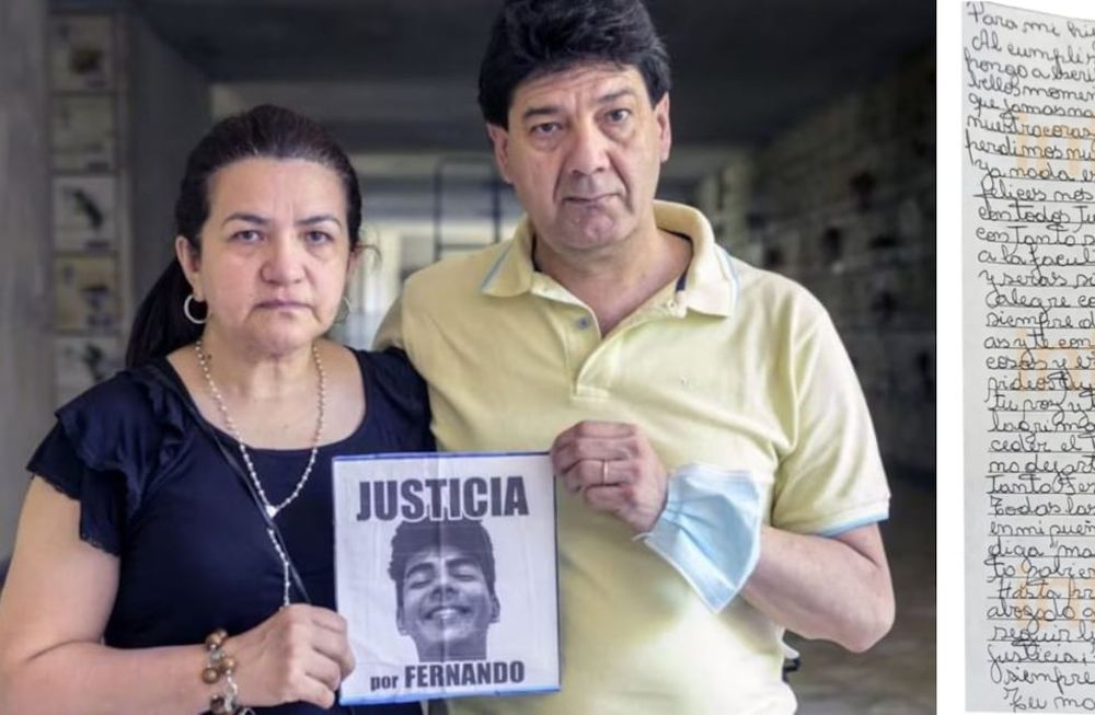 La madre del adolescente asesinado le escribió una carta.