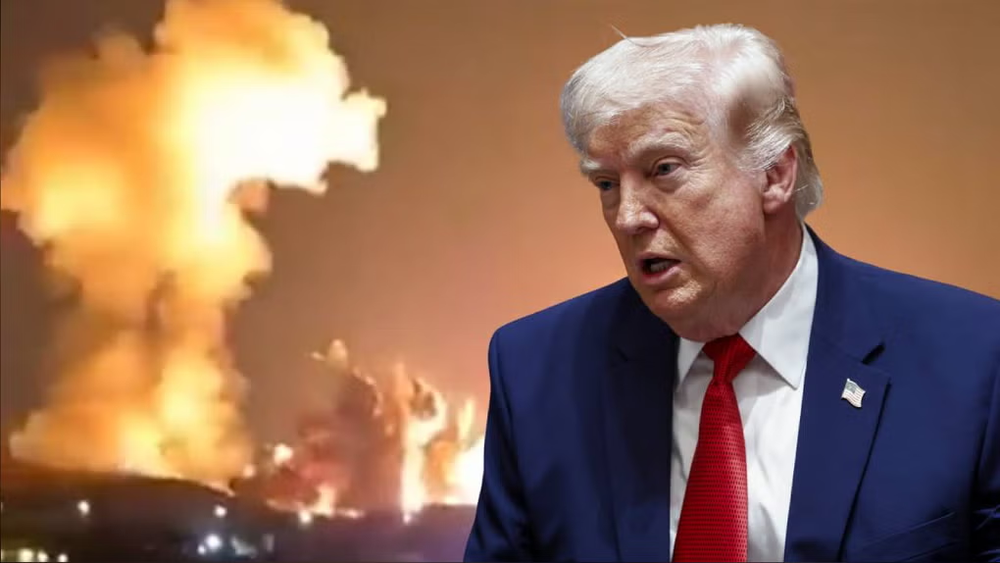 En medio de la tensión con Irán, Trump publicó imágenes de una explosión.
