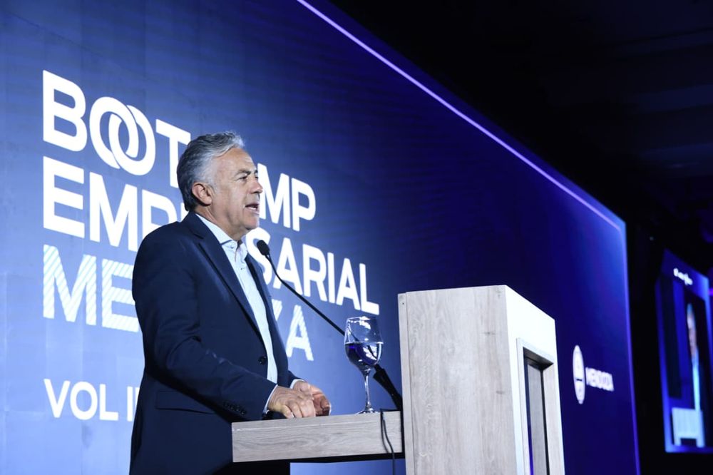 El gobernador Alfredo Cornejo en la apertura del Bootcamp Empresarial Mendoza 2026. Foto: Ramiro Gomez&nbsp;